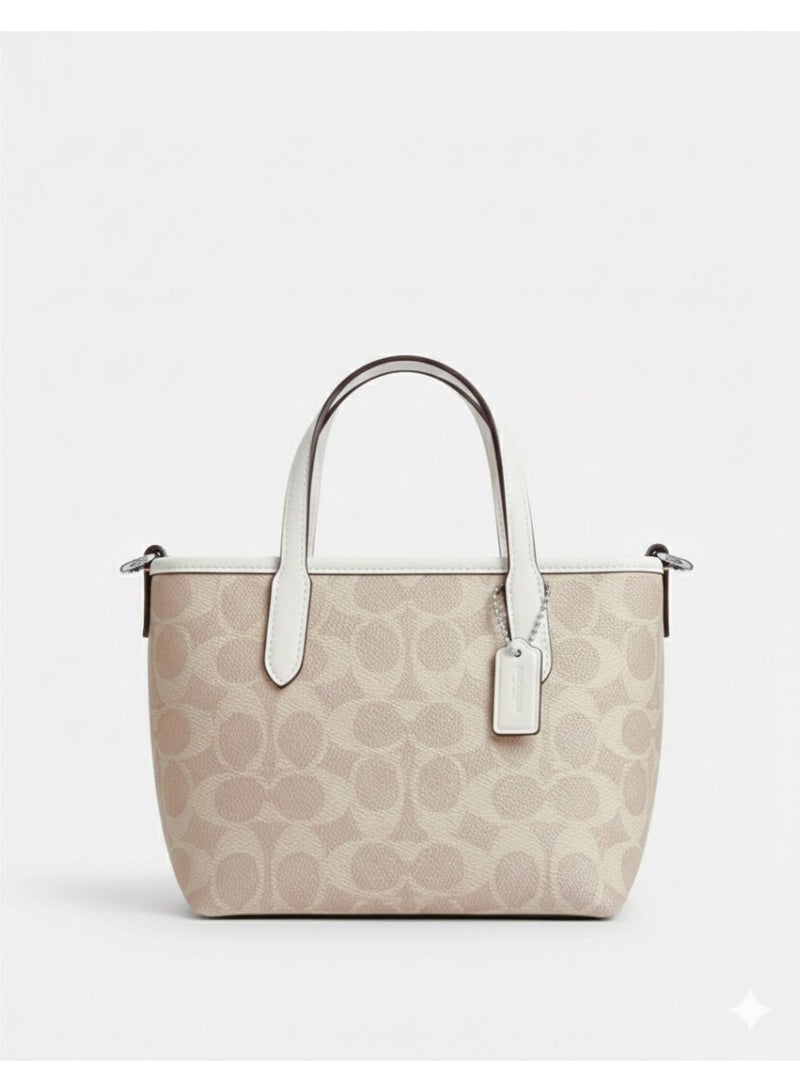 coachoutlet Coach Beige/White Leather Tote Handbag for Women – Elegant Everyday Shoulder Bag - Image 2